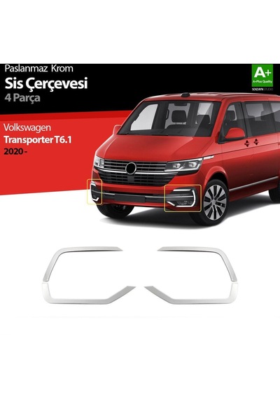S-Dizayn  Volkswagen Transporter T6.1 Krom Sis Farı Çerçevesi 4 Parça. 2020 Sonrası