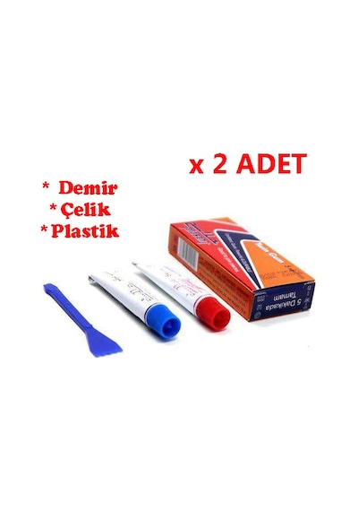2 Adet Çelik İran Yapıştırıcısı Çift Karışım Ikiz Tüp
