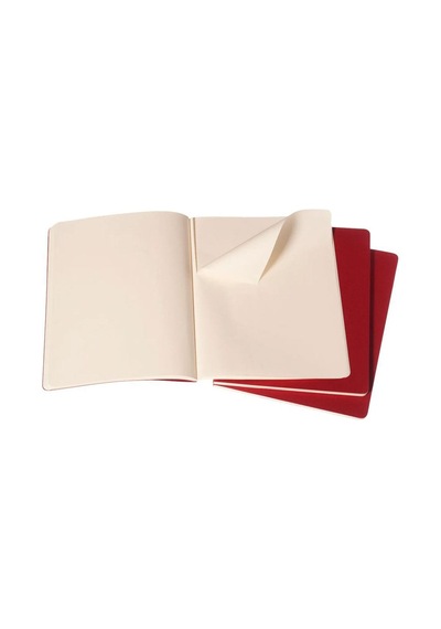 Moleskine Çizgisiz Cahier Not Defteri 3'lü Set Xl Boy Bordo Bordo