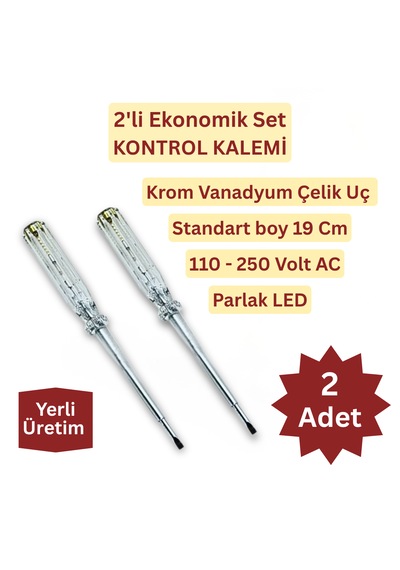 2'li Set Kontrol Kalemi Düz Uçlu