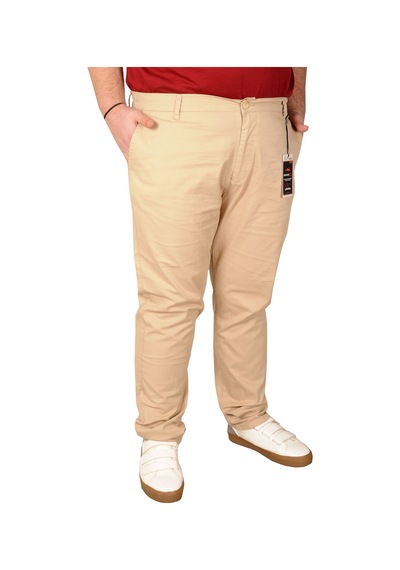 Mode Xl Büyük Beden Erkek Pantolon Keten Milano 20850 Bej Bej