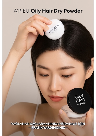 Yağ Kontrolü Sağlayan Kompakt Saç Pudrası A'pıeu Oily Hair Dry Powder