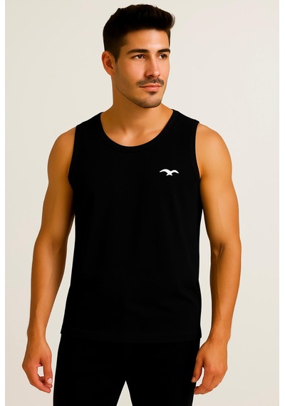 Axxel Erkek Siyah Askılı Atlet T-shirt-d235