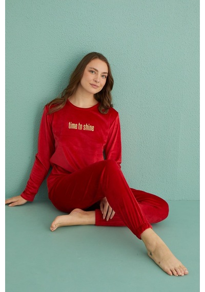 Gd Goldoremi 13164-20 Kadın Time To Shine Kadife Pijama Takım 001