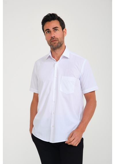 Fitmens Erkek Klasik Kısa Kol Terry Cotton Düz Hediye Kutulu Gömlek - Bey