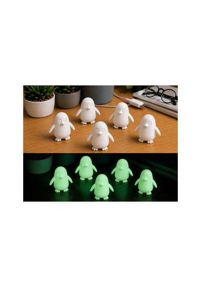 5 Adet Karanlıkta Parlayan Mini Penguen