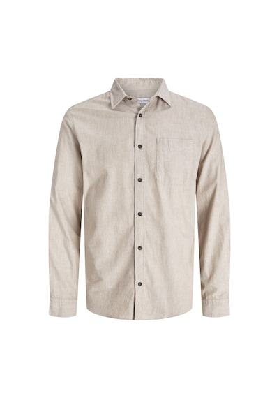 Jack & Jones Erkek Dügme Kapamali %100 Pamuk Gömlek - Classic - 12278416 Oatmeal