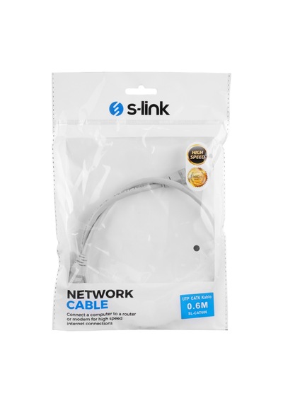 S-lınk Sl-cat606 Cat6 Patch 60cm Kablo Gri Çok Renkli