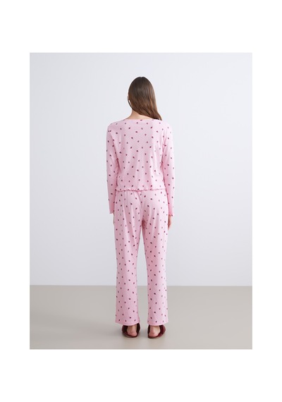 Lcw Dream Pembe Petite U Yaka Çiçekli Kadın Pijama Takımı
