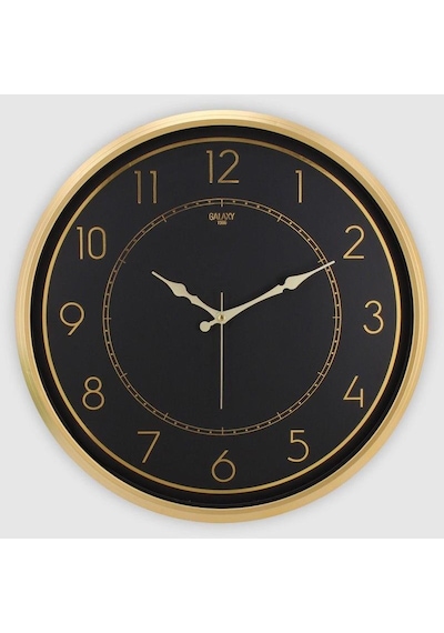 Galaxy Premium Serisi Sessiz Akar Latin Rakamlı Özel Eskitme Klasik Kadran 50 Cm Duvar Saati Gold - Siyah