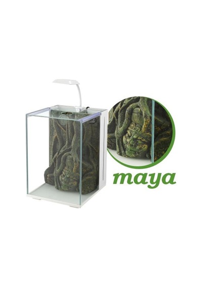 Nubios Nano Akvaryum Maya Dekorlu Beyaz 20x22x29cm