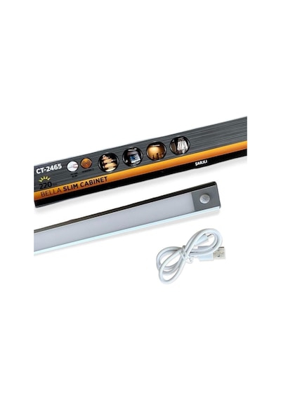 Cata 10 Watt Ledli Bella Cabinet Usb Şarjlı Sensörlü Armatür Ct-2464 Günışığı Çok Renkli
