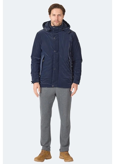 Slazenger Grım Erkek Çıkarılabilir Kapüşonlu Lacivert Mont & Kaban