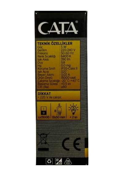 Ct-4221 5w 6400k Beyaz G9 Duylu Kapsül Led Ampul 10 Adet