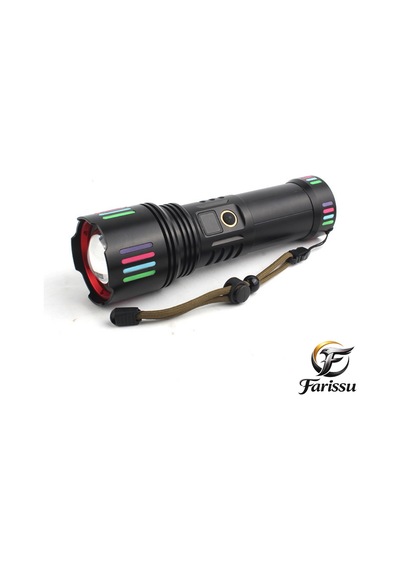 R517 200w Beyaz Lazer El Feneri + Yedek 9000mah Batarya Hediye - 6000 Lümen Siyah