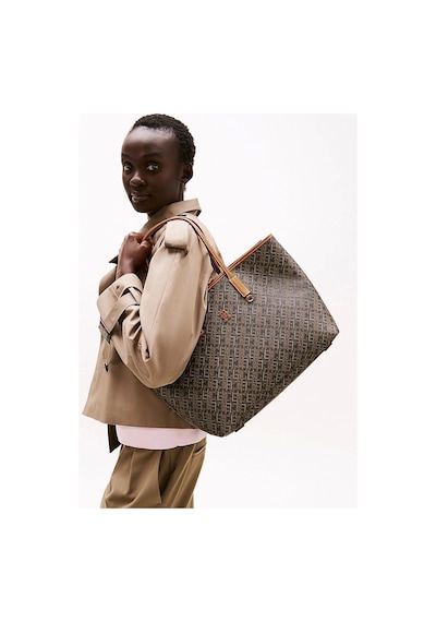 Tommy Hilfiger Kadın Th Monoplay Tote Çanta Kahverengi