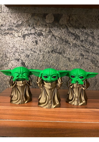 Star Wars Grogu Baby Yoda 10 Cm 3 Boyutlu Baskı Dekoratif Figür Görmedim Duymadım Bilmiyorum