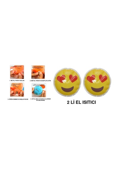 Sia Emojili Şekil El Isıtıcı Sıcak Su Torbası Pvc 9 Cm 2 Adet