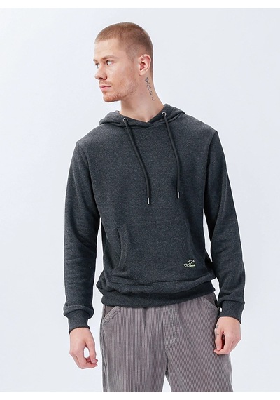Joma Sweat Hoody Begin M - Erkek Pamuklu Antrasit Sweatshirt - 42 Antrasit