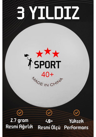 12 Adet 3 Yıldız Kutulu 40+ Gazlı Pinpon Topu Turuncu Masa Tenisi Topu Pingpong Topu Beyaz