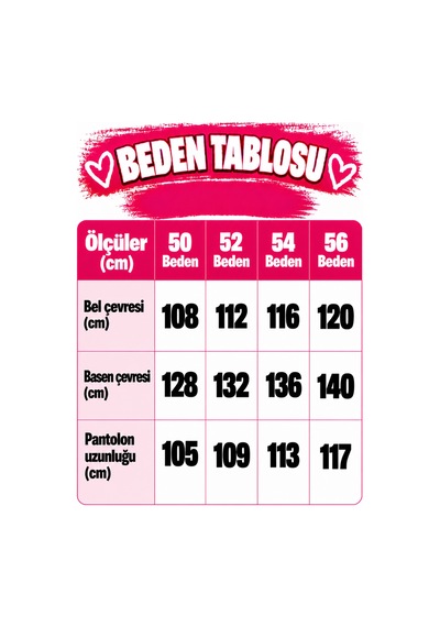 Zanessi Büyük Beden Kadın Pamuklu Likralı Esnek Pantolon 50-56 Beden Siyah