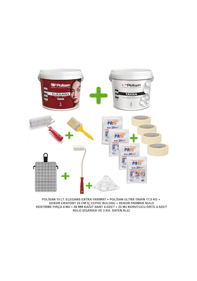 Polisan Elegans Extra 15Lt + Polisan Tavan 17,5 Kg. Ve Hediyeleri Polisan Elegans Extra 15Lt + Polisan Tavan 17,5 Kg. Ve Hediyeleri