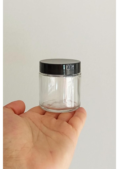 100 Ml Cam Kavanoz Şeffaf 100 Cc Krem Kavanozu Siyah Kapaklı Kozmetik Kavanoz 6 Adet Açık Yeşil - Beyaz