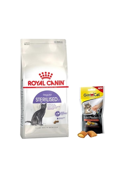 Royal Canin Sterilised 37 Kısırlaştırılmış Yetişkin Kedi Maması 2 KG + Gimcat NutriPockets Somonlu Kedi Ödül Maması 60 G