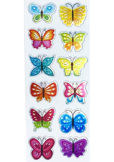 Sticker Kabartmalı Stiker Defter, Planlayıcı Etiket Kelebek Cb457 16x7 Cm