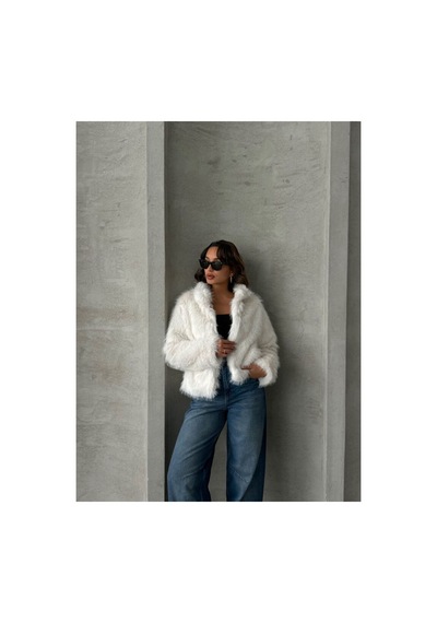 Verymoda Suni Kürk Kadın Mont- F1820 Açık Taş