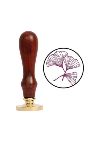 Mektup Damga Mühürü Gingko Leaves + 30 Mühür Mumu + Eritme Kaşığı (553592967)