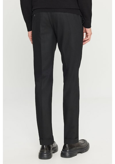 Altınyıldız Classıcs Erkek Sıyah Slim Fit Dar Kesim Gizli Lasiktli Yan Cepli Esnek Klasik Pantolon Siyah