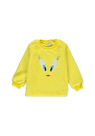 Welsoftlu Peluşlu Civciv Alt Üst Kız Çocuk Takım / Pijama Sarı Welsoftlu Peluşlu Civciv Alt Üst Kız Çocuk Takım / Pijama Sarı