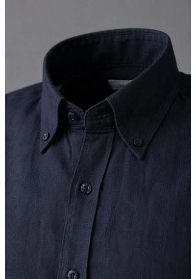 Bisse Lacivert Regular Fit Keten Gömlek Gmktn4pal224020 D39