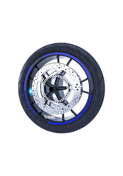 Reflektif Mavi Moto GP Stili Jant Şeridi Sticker Çınar Extreme
