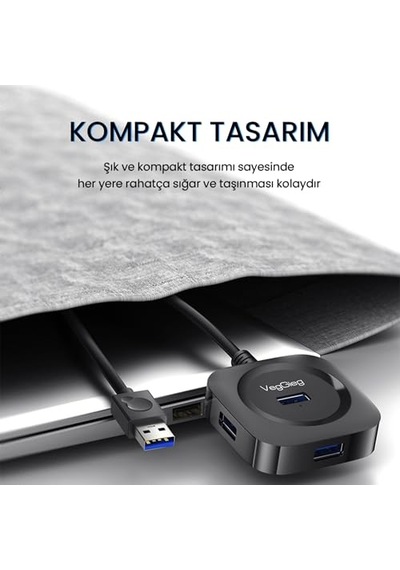 4 Port Usb 3.0 Çoklayıcı Hub Siyah