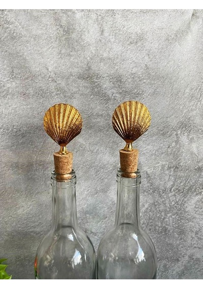 2 Adet Şeffaf 750 Ml Etiketli Şişe Altın İstiridye Tıpalı Yağdanl