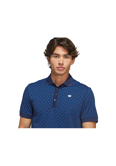 Adidas All Over Trefoıl Polo Erkek Günlük Polo Tişört Ks5762 Mavi