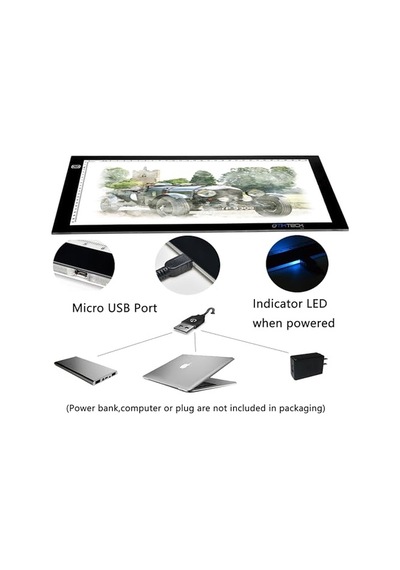 Ultra-thin Portable Led Light Box Tracer Usb Power Cable Dimmable Brightness Led Tracing Diğer