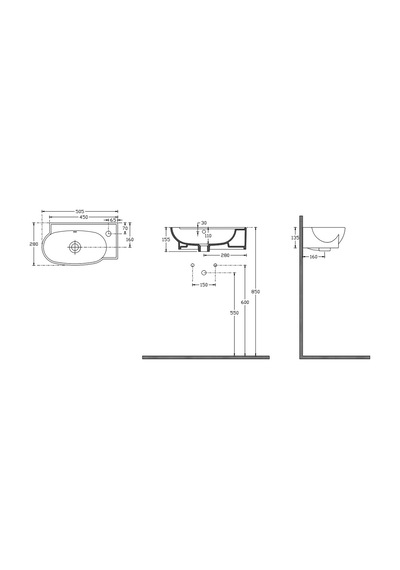 Ece Banyo Sekura 45 CM Tezgahüstü Lavabo 10Sk52045Ec
