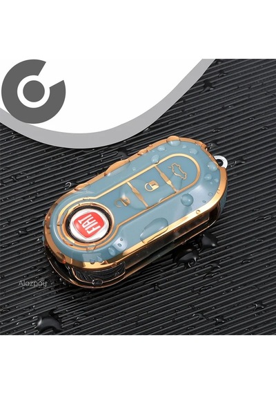 Fiat 500 Doblo Fiorino Punto Ducato Bravo Panda Tpu Anahtar Kılıfı Mavi Gold