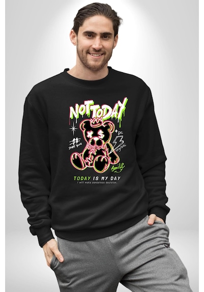 Bugün Değil Unisex Siyah Sweatshirt Siyah