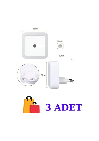 1w Fişli Fotoselli Gece Lambası Ct-9500 Beyaz Renk