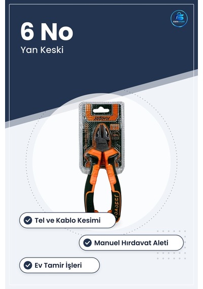 Yan Keski 6 No Lüks Kablo Kesici Hırdavat El Aleti Manuel Tel Kes