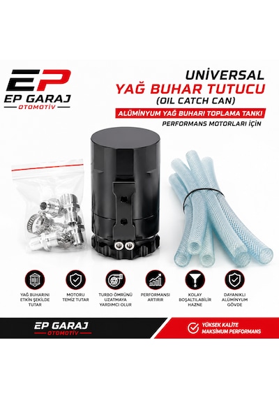 Universal Yağ Buhar Tutucu Oil Catch Can Alüminyum Yağ Buharı Toplama Tankı Motorları İçin 0