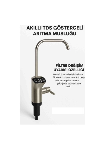 Akıllı Dijital Tds Göstergeli Su Arıtma Musluğu 304 Paslanmaz Çelik