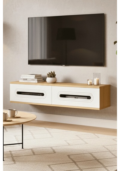 Tda1220dbs - Rany120 Duvara Montaj Tv Stand, Tv Rafı, Tv Sehpası Safirmeşe - Beyaz - Sılver 120cm Tda1220dbs - Rany120 Duvara Montaj Tv Stand, Tv Rafı, Tv Sehpası Safirmeşe - Beyaz - Sılver 120cm