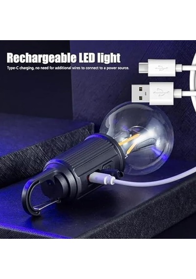 Tech 2 Li Set Güneş Enerjili Led Dış Mekan Lamba, Su Geçirmez, Ferforje Askılı, Usb Type-c Şarjlı, 3 Modlu, Kap
