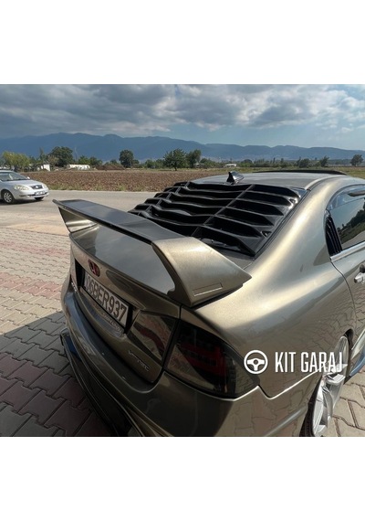 Kit Garaj Honda Civic Fd6 Arka Cam Vizörü Parlak Siyah Plastik Boyalı