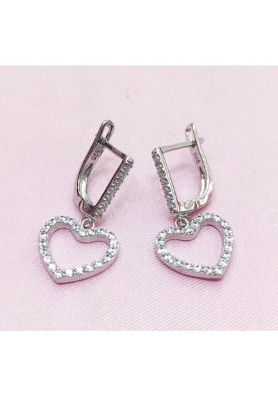 Oriental Kuyumculuk Jewellery Kalp Küpe Gümüş